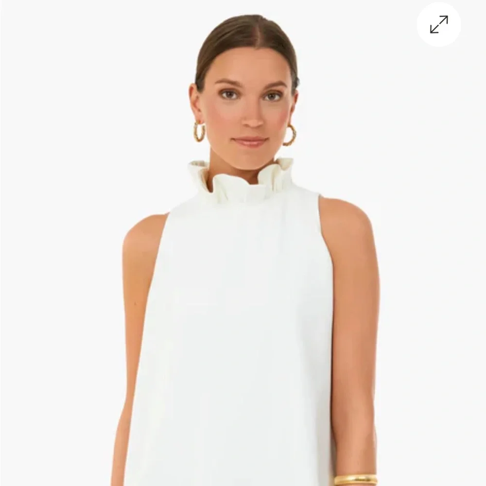 Tuckernuck Ivory Ruffle Neck Blouse - Picture 1 of 16